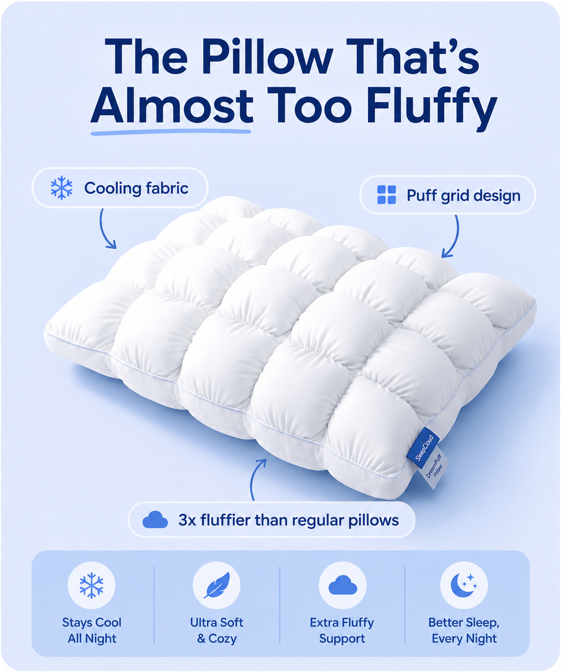 SleepCloud™ DreamPuff Pillow